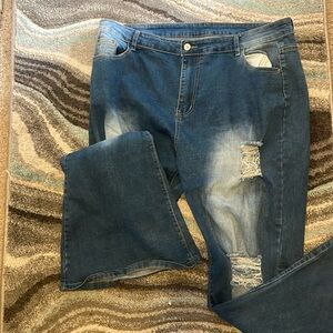 Distressed Superflare Jeans